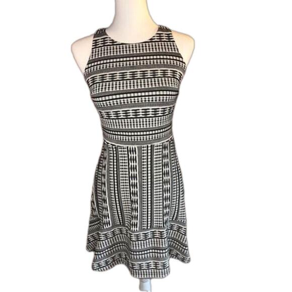 Loft geometric tribal print knit casual dress 00 petite Aztec going out western - Picture 2 of 10